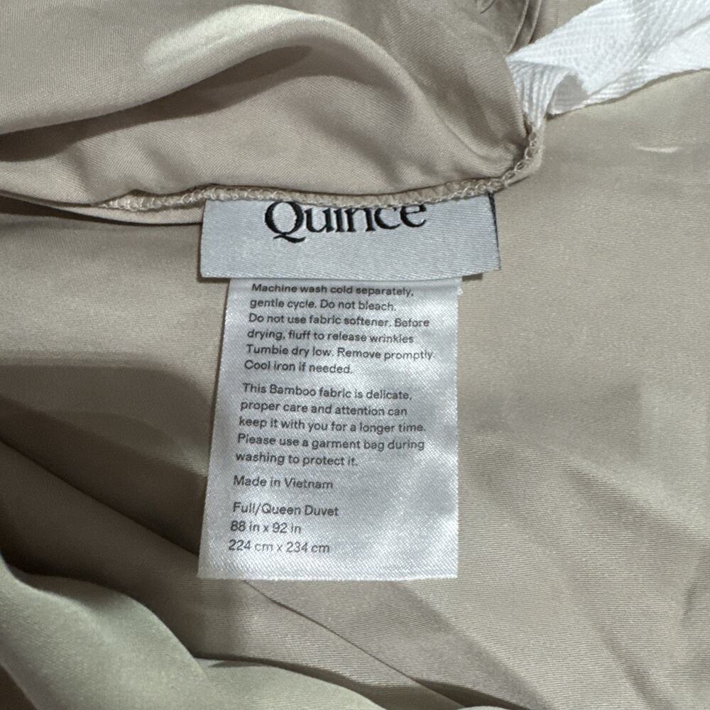 NWT Quince Bamboo Sand Duvet Cover Size Full / Queen MSRP 99 Organic - Picture 3 of 5